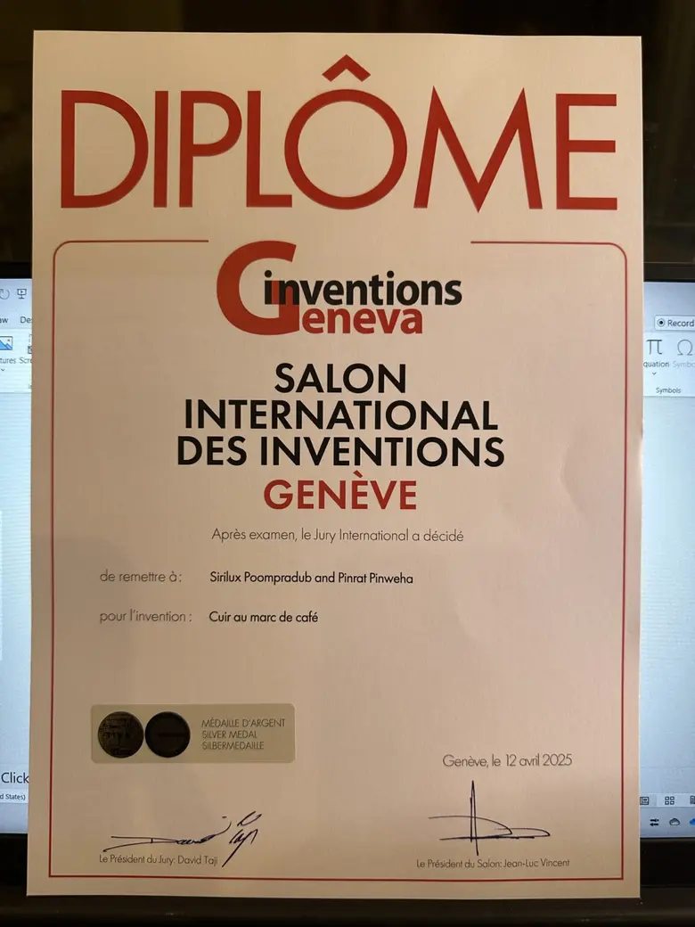 CU TIP Ph.D. Student Wins Silver at Geneva Fair for "Synthetic Leather from Coffee Grounds"