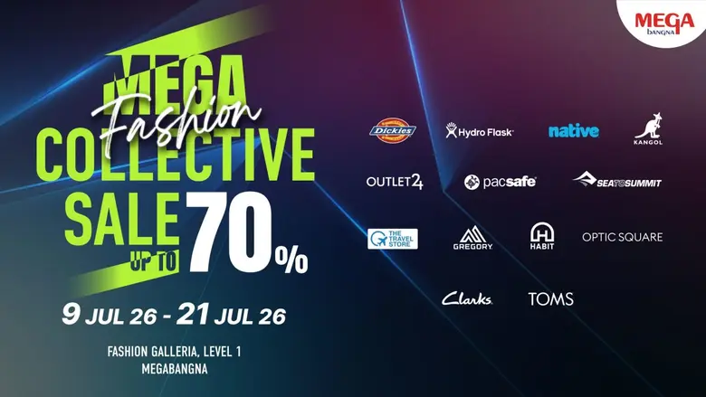 เมกาบางนา ชวนเติมเต็มทุกลุคกับ "MEGA FASHION COLLECTIVE SALE" คัดสรรแฟชั่นไอเทมและไลฟ์สไตล์แบรนด์ดัง ลดสูงสุด 70%